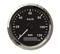 WUPEDI Compteur de vitesse GPS universel 85 mm 0-120 km/h for voiture et moto, kilométrage total réglable 3 3/8" 9-32 V avec rétroéclairage rouge et jaune Compteur de vitesse moto(BS)