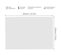 WUPEDI Film FEP 260 x 200 x 0,15 mm, for imprimante 3D ELEGOO, Mars 4, Mars 4 Ultra, for Saturn, for Saturn, S, Photon Mono X, Mono X 6K, M3, M3 Plus Film antireflet(2PCS)