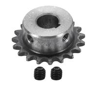 WUPEDI ièce de pignon d'entraînement Pour 25 Pignon de rouleau chaîne, alésage 10 mm, diamètre extérieur 37,5 17 dents, acier au carbone C45,(BLACK 12mm Bore 41mm OD 4x1 8mm Keyway 19 Tooth)