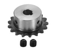 WUPEDI ièce de pignon d'entraînement Pour 25 Pignon de rouleau chaîne, alésage 10 mm, diamètre extérieur 37,5 17 dents, acier au carbone C45,(BLACK 8mm Bore 37 5mm OD 3x1 4mm Keyway 17 Tooth)