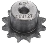 WUPEDI ièce de pignon d'entraînement Pour Pignon 12 dents type B simple brin 3/8 pas 8 mm alésage acier au carbone A3, Iso 06B(BLACK 39mm)