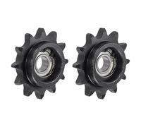 WUPEDI ièce de pignon d'entraînement Pour Pignon tendeur de chaîne, alésage 6Mm, à 12 dents, rouleau en acier au carbone C45 avec roulement, Iso 06B 2(BLACK 40mmx8mm)
