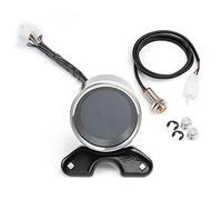 WUPEDI Instruments multifonctions for moto Compteur kilométrique numérique for de vitesse Tachymètre Indicateur niveau carburant Voyant lumineux Compteur de vitesse moto(With sensor)