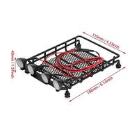 WUPEDI Porte-Bagages de Toit de Grande Taille, Moyenne et Petite, avec Feux Ronds/quadrillés, for Voiture sur chenilles Axial, SCX10 1/10 RC Galerie de Toit pour Voiture(Small Round 3)