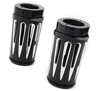 WUPEDI Protecteur de Fourche Avant Creux CNC for Moto Harley, Electra Glide FLHT, Road King FLHR, Street Glide FLHX, Road Glide FLTR 1984-2013, Noir chromé Guêtres Avant en Caoutchouc