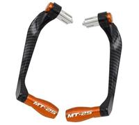WUPEDI Protège-mains de guidon, for accessoires moto Mt25, leviers d'embrayage frein 22 mm, protecteur poignée Protège-mains pour guidon de moto(BLACK B Orange)