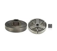 WUPEDI Tambour d'embrayage + Couvercle d'embrayage + roulement à Aiguilles 4500 5200 5800 45cc 52cc 58cc, pièces de Rechange for tronçonneuse Embrayage pour Tondeuse à Gazon(3pcs Set)