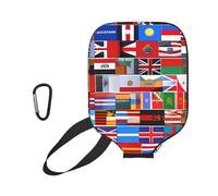 WUPngg Housse de protection universelle en néoprène pour raquette de pickleball avec différents drapeaux, 29,5 x 22,1 cm