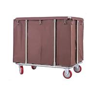 WUPNGS Chariots à Main Chariot Linge Roulant Robuste, Chariot de tri Panier Grande capacité, Chariots durables et faciles manœuvrer sans Fermeture éclair(Brown,Without Zipper)