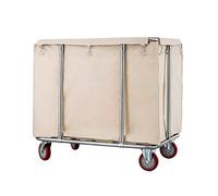 WUPNGS Chariots à Main Chariot Linge Roulant Robuste, Chariot de tri Panier Grande capacité, Chariots durables et faciles manœuvrer sans Fermeture éclair(Beige,Without Zipper)