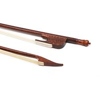 WUQIMUSC Archet de violon 4/4 en bois de serpent style baroque bien équilibré en crin de cheval naturel