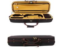 WUQIMUSC Boîte à Violon en Toile 4/4 Pleine Taille en Bois Oblong étui avec Sangles durables 2 Porte-Archet Voyage Violon Sac