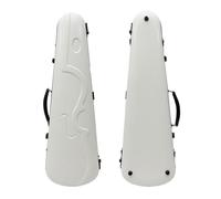 WUQIMUSC Étui de transport pour violon 4/4 avec coque rigide étanche et surface texturée, blanc, #White, Sangle arrière