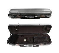 WUQIMUSC Étui rectangulaire pour violon 4/4 en fibre de carbone avec coque rigide et rembourrage doux avec sangles arrières et sac pour partitions de musique (verrou à code noir)