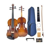 WUQIMUSC Kit de violon 4/4 pour débutants - Parfait pour l'orchestre scolaire et la pratique quotidienne, construction en érable/tilleul massif, finition brillante à rayures de tigre, étui rigide et