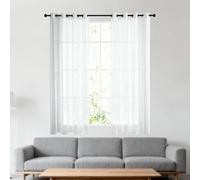 WUQINC Rideaux Voilage 240 x 240 cm Demi Transparent Décorations D'Intérieur de Fenêtre Lumière Filtrer Souple pour Chambre Salon, Blanc