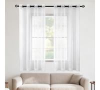 WUQINC Rideaux Voilages 240 x 240 cm Anti Froid et Chaleur Transparent Rideau Voile Décoration pour Fenetre Chambre Adulte Salon, Blanc