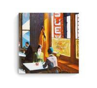 WurBu Edward Hopper Artworks《Chop Suey》Impression sur toile Décoration murale Cadeau Décoration d'intérieur Moderne 30 x 30 cm