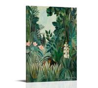 WurBu Henri Rousseau Painter Works《The Equatorial Jungle》affiches art peinture sur toile décoration murale photo cadeaux décoration maison moderne 20 x 30 cm