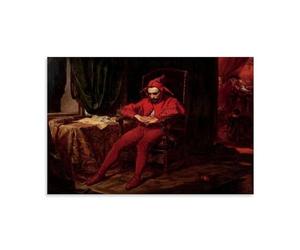 WurBu Jan Matejko Painter Works《Stańczyk》 Impression sur toile - Impressions sur toile d'œuvres d'art pour décoration de chambre à coucher, salon - 20 x 30 cm