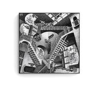 WurBu M.C. Escher Peintre Artwork【Escaliers】 Affiches imprimées d'art mural peinture murale à suspendre photo décoration de chambre à coucher cadeau 70 x 70 cm