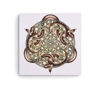 WurBu M.C. Escher Peintre Impression sur toile Motif serpents 60 x 60 cm