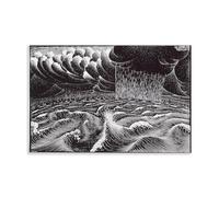 WurBu M.C. Escher Peinture sur toile Motif Jours de création 30 x 45 cm