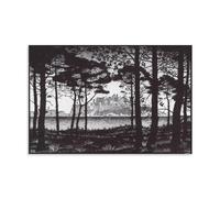 WurBu M.C. Escher Peinture sur toile Peintre Pineta de Calvi Corse - Impressions sur toile d'œuvres d'art pour décoration de chambre à coucher, salon (30 x 45 cm)