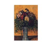 WurBu Paul Cezanne Painter Works《Fleurs dans un vase bleu》Poster imprimé sur toile Peinture murale Art Décoration d'intérieur moderne Idée cadeau 40 x 60 cm