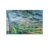 WurBu Paul Cézanne Painter Works《Mont Sainte-Victoire avec grand pin》 Poster imprimé sur toile pour décoration murale à offrir pour chambre à coucher (40 x 60 cm)