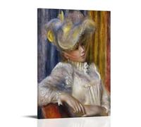WurBu Pierre-Auguste Renoir Painter Works《Femme avec un chapeau》Poster imprimé Décoration d'intérieur Décoration murale à suspendre pour chambre à coucher 20 x 30 cm