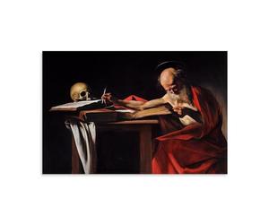 WurBu Poster Caravage Peintre Works《Saint Jérôme Écriture》Impression sur toile Œuvres d'art Idée cadeau esthétique 50 x 75 cm