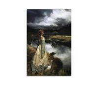 WurBu Poster imprimé Edward Robert Hughes Painter Works《Whispers on The Wind》 Impression sur toile Décoration d'intérieur 60 x 90 cm