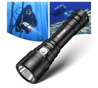 Wurkkos 2000 Lumens Lampe de Plongée Très Lumineuse, étanche IPX-8 Torche de Plongée, Eclairage Submersible avec Ampoule SST40 LED, 1 Pile 3000mAh pouvoir et Chargeur Inclus