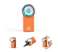 Wurkkos HD03 Mini Lampe de Poche à Clip, 680 Lumens Lampe Torche Led, 3 Sources Modes d'éclairage Inondation spot et RGB, Type-C Rechargeable, IPX6 Étanche pour Camping les urgences Travail -Orange