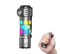 Wurkkos K1 Lampe Torche Puissante LED 2000LM, Rechargeable Multifonction | Torche EDC 3-en-1, faisceau 400m, 90CRI et lanterne RGB, base magnétique, rechargeable Type-C, idéale pour le camping