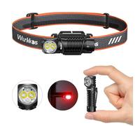 Wurkkos Lampe frontale, HD12 850 lumens,lampe frontale LED rechargeable,mini AA,lampe frontale de camping avec lumière rouge,étanche,pour enfants et adultes,randonnée,urgence,extérieur