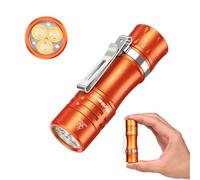Wurkkos TS10 V2 Mini lampe de poche LED, 1400 lumens, petite lampe de poche LED avec auxiliaire RVB, max Throw 130 m, IP68, étanche, avec BLF Anduril 2.0 UI (orange-4 K)