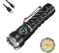 Wurkkos TS26S Lampe De Poche Rechargeable 3100 Lumens,95Cri 4Pcs Led 325 Heures IP68 ÉTanche Lampe Tactique,191M 5000K 5 Modes Haute Luminosité Lampe De Poch Pour Les Urgences,Le Camping