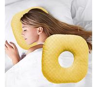 Wuronsa Oreiller de perçage d'oreille pour dormeurs latéraux, oreiller avec un trou d'oreille pour CNH et douleurs d'oreille, inflammation de l'oreille, escarres, oreiller de sommeil latéral en forme