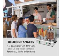 Klarstein Wurstfabrik Pro 600 Machine à hot dogs 600W - Capacité 5L - Température réglable en continu 30-100°C - Verre & inox