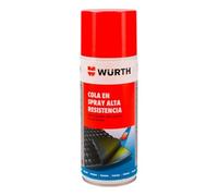 WURTH Colle adhésive en spray 400 ml - Haute résistance et séchage rapide - Adhésif transparent pour bois, tissu, plastique, mousse et plus