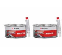 Wurth Lot de 2 Mastics de Finition Carrosserie Blancs (2 x 2kg) - Ultra-Fin & Sans Porosité - Spécial Micro-Rayures & Finition Avant Peinture - Ponçage Facile - Inclus : 2 Tubes de Durcisseur