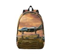 WURTON Bestow Sac à dos de voyage décontracté pour homme et femme Motif avions de chasse, Noir, S