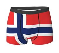 WURTON Boxer extensible pour homme avec imprimé drapeau norvégien pour évacuer l'humidité, noir, X-Large