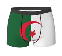 WURTON Boxer imprimé drapeau de l'Algérie pour homme - Sous-vêtements athlétiques - Évacuation de l'humidité, noir, XX-Large