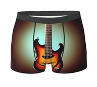 WURTON Boxer pour homme en viscose de bambou avec imprimé instrument de musique et guitare basse, noir, Large