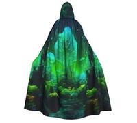 WURTON Cape à capuche unisexe avec imprimé champignon magique pour Halloween, carnaval, vampire, cosplay