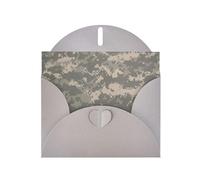 WURTON Cartes d'invitation de fête avec impression numérique camouflage militaire - Cartes vierges à moitié pliées, anniversaire, mariage, gris