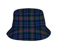 Wurton Chapeau bob unisexe avec imprimé tartan écossais bleu et vert, mignon, tendance, léger, pour l'extérieur, esthétique, chapeau de pêcheur, noir, taille unique, Noir, taille unique